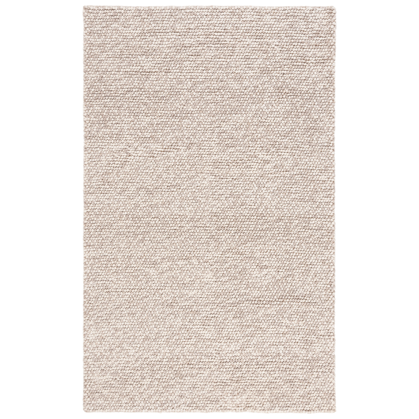 Elle Handmade Beige Rug, Rectangle 5' x 8'