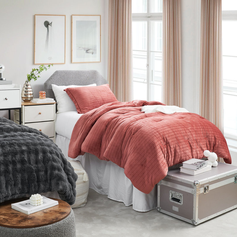 Ensemble d'édredon surdimensionné Coma, Édredon simple extra long + 1 taie décorative st, Rouge