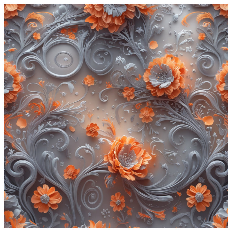 Intricate Floral Arrangement Duvet Covers, Lit simple