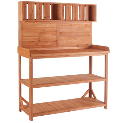 Grande table de rempotage en bois 65 po pour l'extérieur