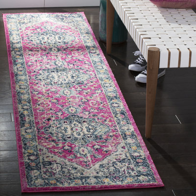 Christa Oriental Fuchsia/Aqua Area Rug