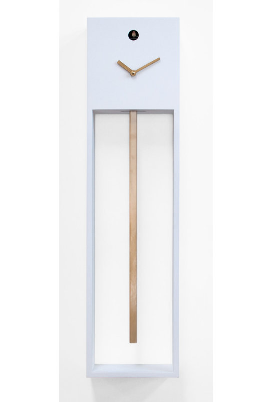 Bechtold Wood Wall Clock, White/Gold