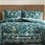 Ensemble de literie 7 pièces Lanwood Felicia Dark Floral, motif damassé réversible, microfibre brossée, confort toutes saisons, King/California King (1 couette + 2 taies d'oreiller + 1 drap plat + 1 drap-housse + 2 housses de coussin)-132392228-132392230