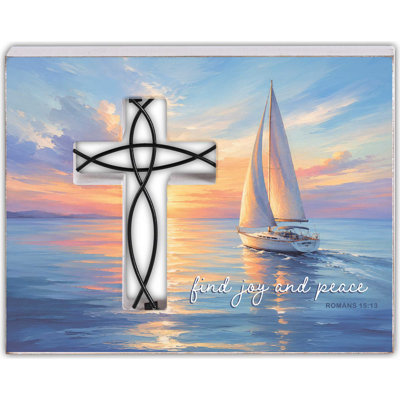 Tabletop Wire Plaque Sailboat Find Peace