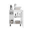 Meuble-lavabo à vasque flottante Allegra, portes doubles et tablette de rangement, blanc-1751342377