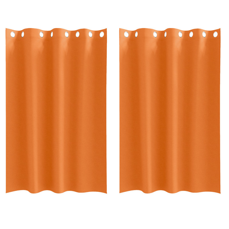 Tacorian Curtain Pair, Bright Orange, 140cm Width x 175cm Drop