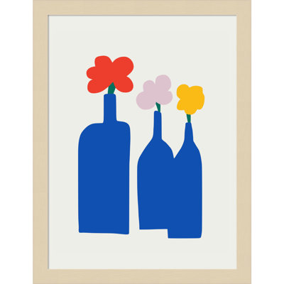 Blue Bottle Vase Print by Little Dean