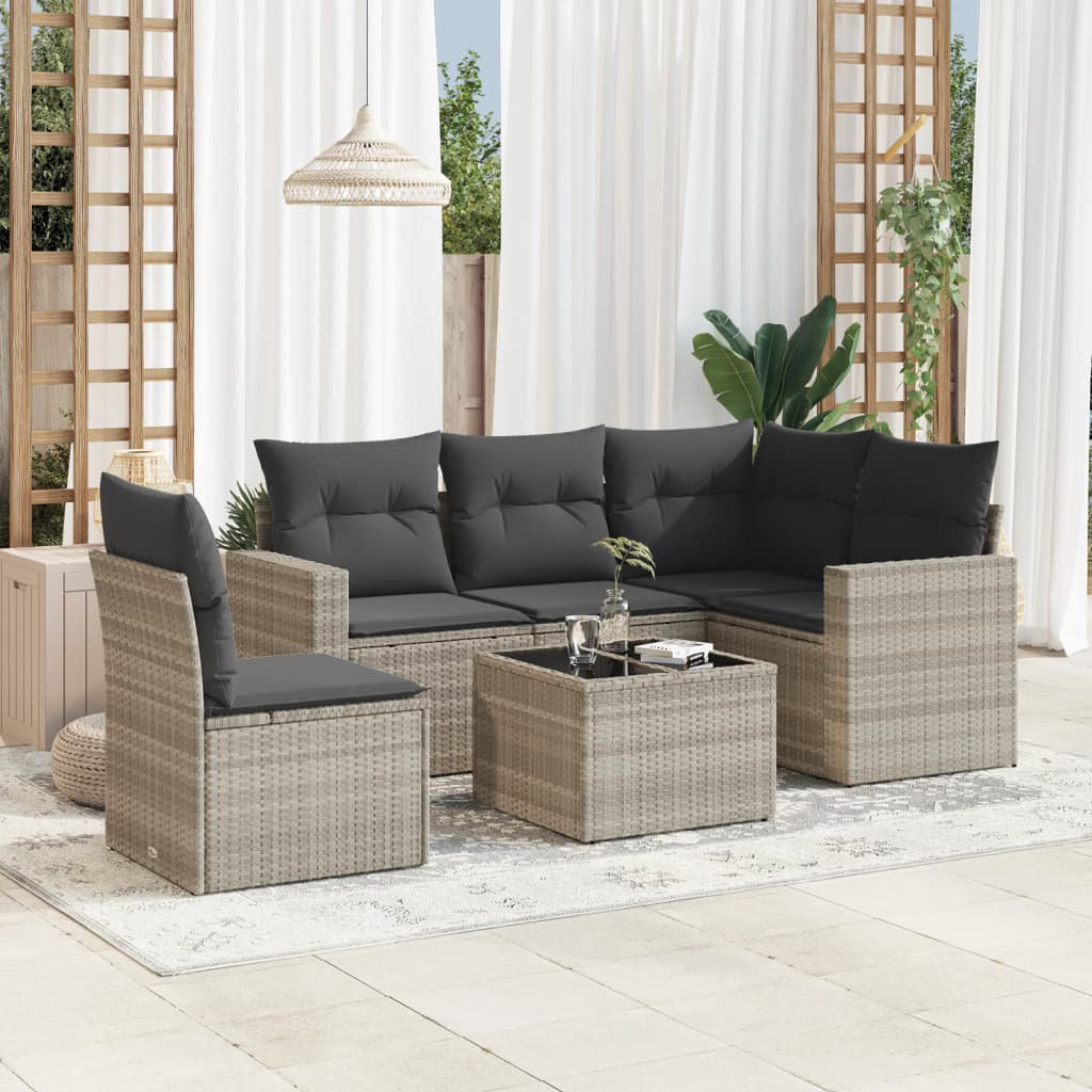 4-Sitzer Lounge-Set Alegandro aus Polyrattan mit Polster