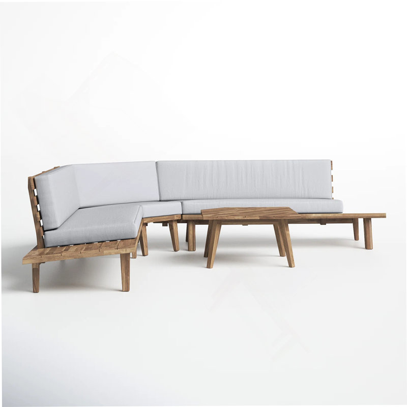 Ensemble de canapé en forme de V 4 pièces - gris