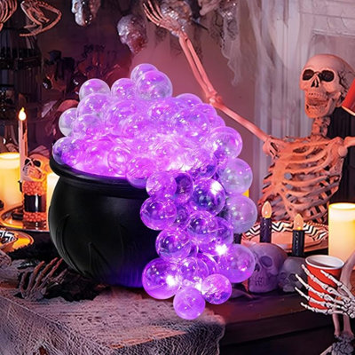 Halloween Decorations Indoor - DIY Bubbling Cauldron Set - Black Plastic Bowl Hocus Pocus Party Decoration - Spooky Vintage Decor For Home Kitchen Room Party Table