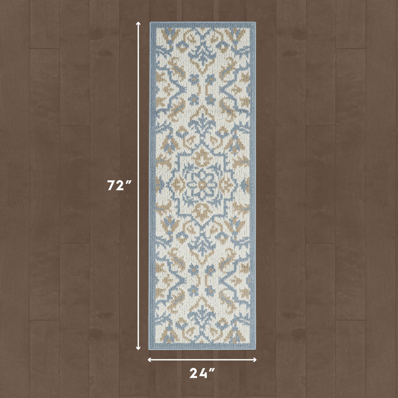 Laura Ashley Marwood, Tapis de couloir 2 pi x 6 pi, Bleu multi