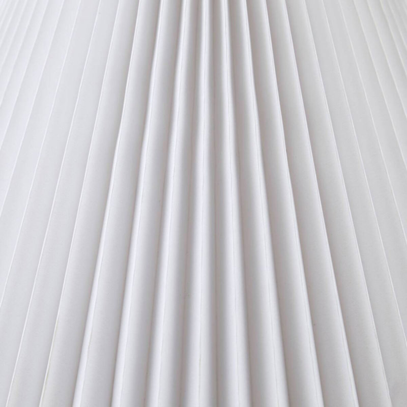 Lampe de table en céramique texturée avec abat-jour cannelé blanc Voir ci-dessous
