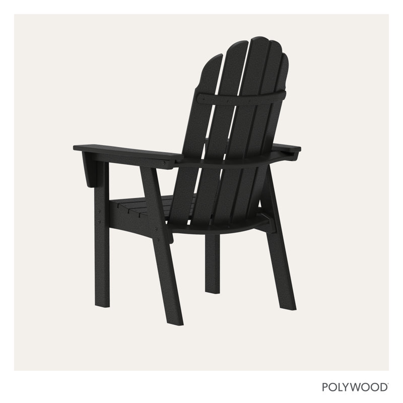 POLYWOOD Vineyard Curveback Adirondack Dining Chair, Black