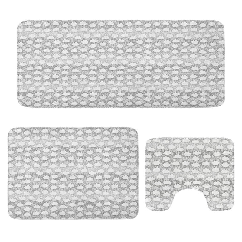  Ensemble de tapis de salle de bain 3 pièces Sky