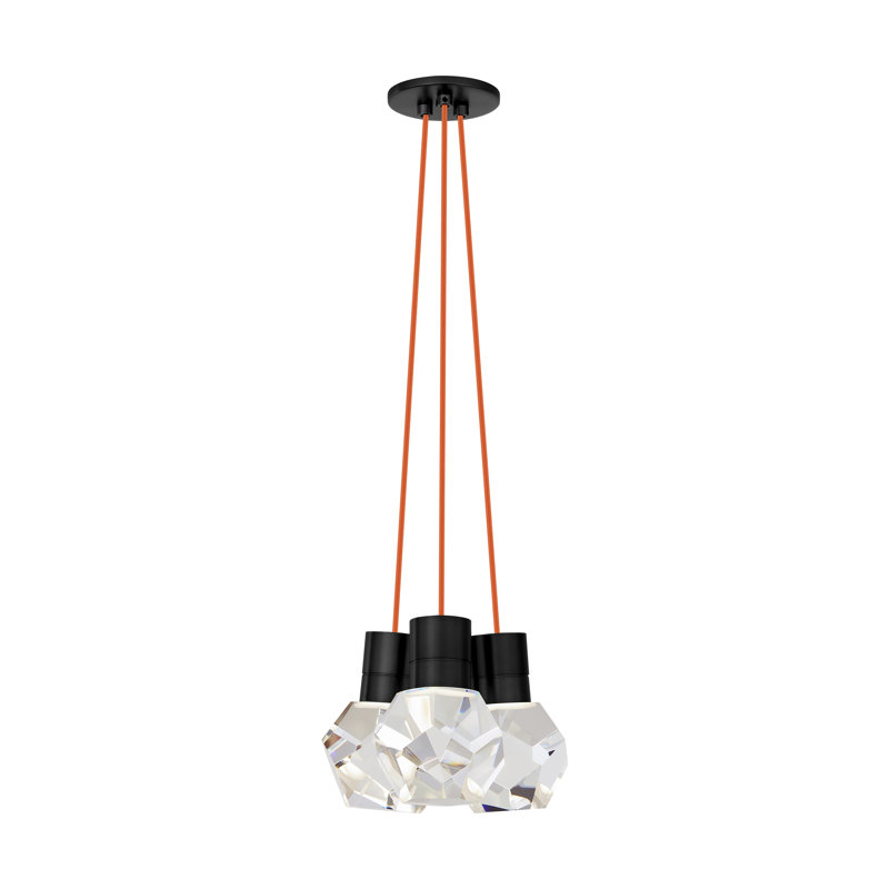 Kira 3 - Light LED Pendant, Black/Orange