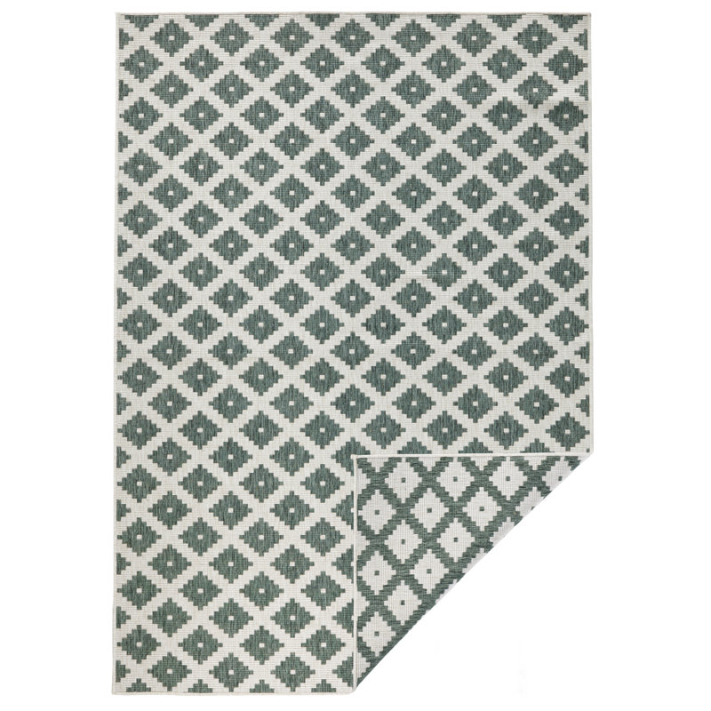 Nizza Flatweave Green Rug, Rectangular 80 x 150cm