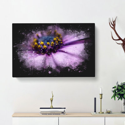 Pollen Of A Purple Gerbera Flower - Wrapped Canvas Painting