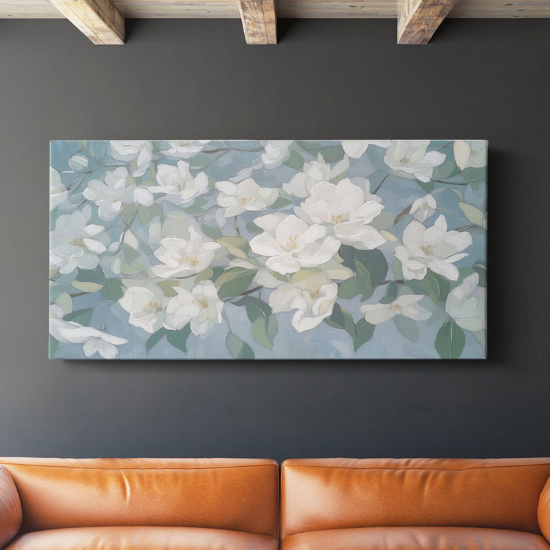 Botanical Series-CXLVII- Toile tendue avec châssis - Prêt à accrocher, H 16 po x l 32 po