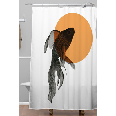 Rideau de douche simple morgan kendall un poisson rouge