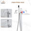 Robinet de baignoire romaine monocommande à fixation au sol avec douche à main-66345647