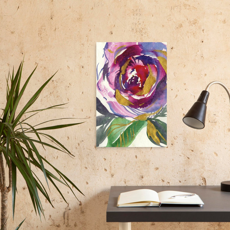 Impression d'art mural abstrait mauve rose contemporain, 24" H x 16" W