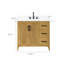 Meuble-lavabo de 36 pouces en bois massif avec pré-assemblage US Power - chêne naturel-794959711