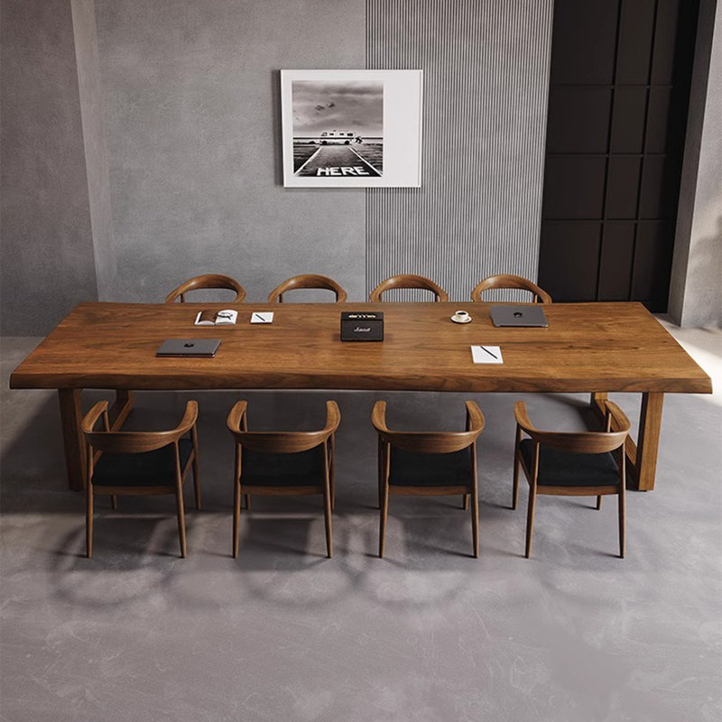 Table de conférence en bois massif brun Free Form, H 29,53 po x L 78,74 po x l 31,5 po