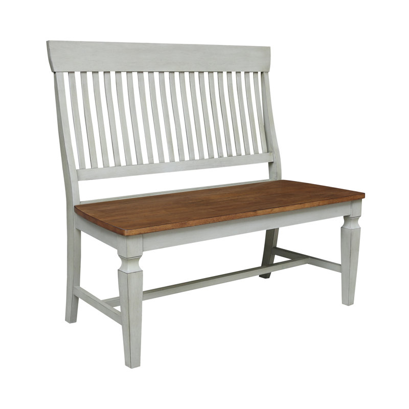 Banc en bois massif Skyla, Hickory / pierre