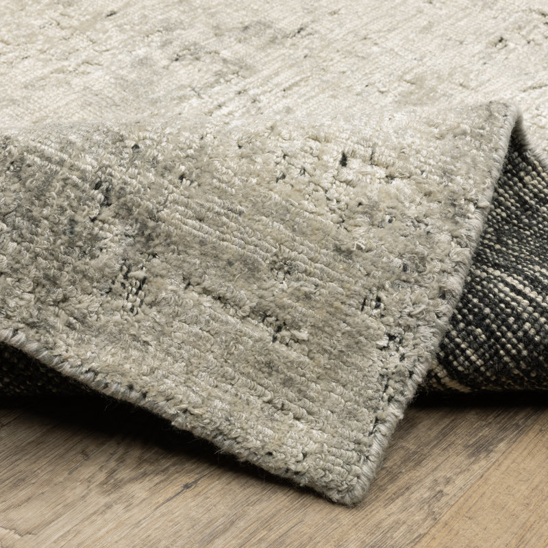 Tapis beige / gris anthracite Azaiah, Rectangle 8 pi 12 po x 11 pi 12 po