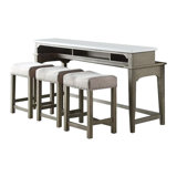 3 - Person Marble Top Four Leg Dining Set
