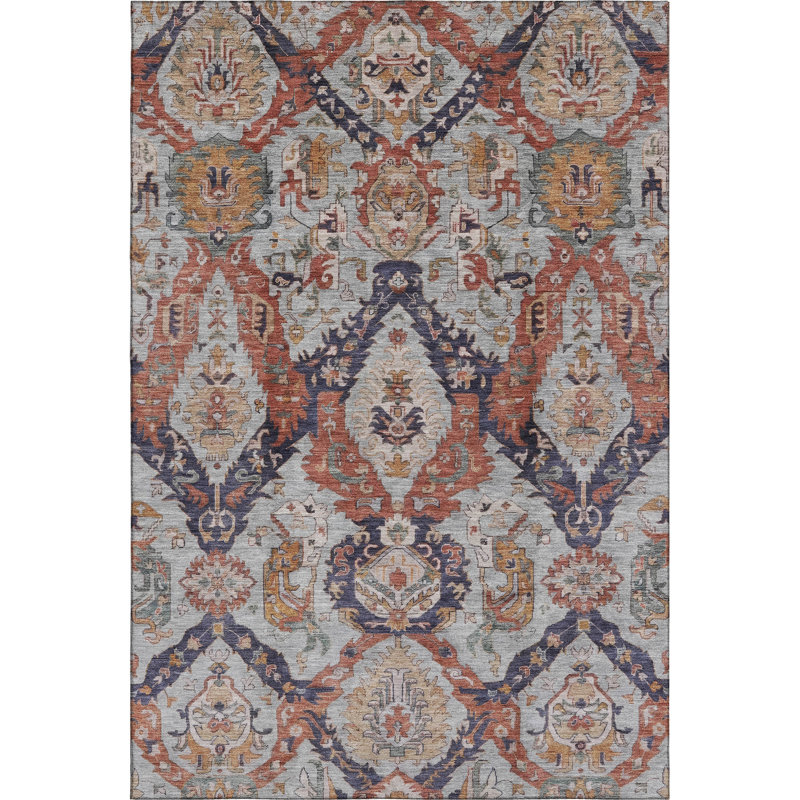 Machine Washable Ashlynn Panels Rug, Rectangle 10' x 14'