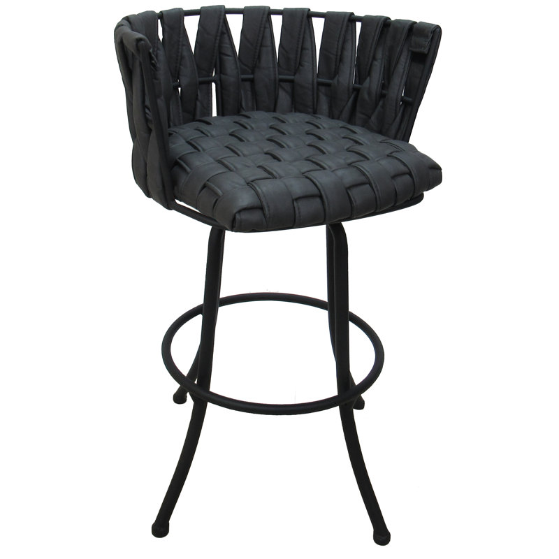 Kirbo Custom Bar Stool Set of 3 Vinyl, 3, Black, Counter Stool (26" Seat Height)