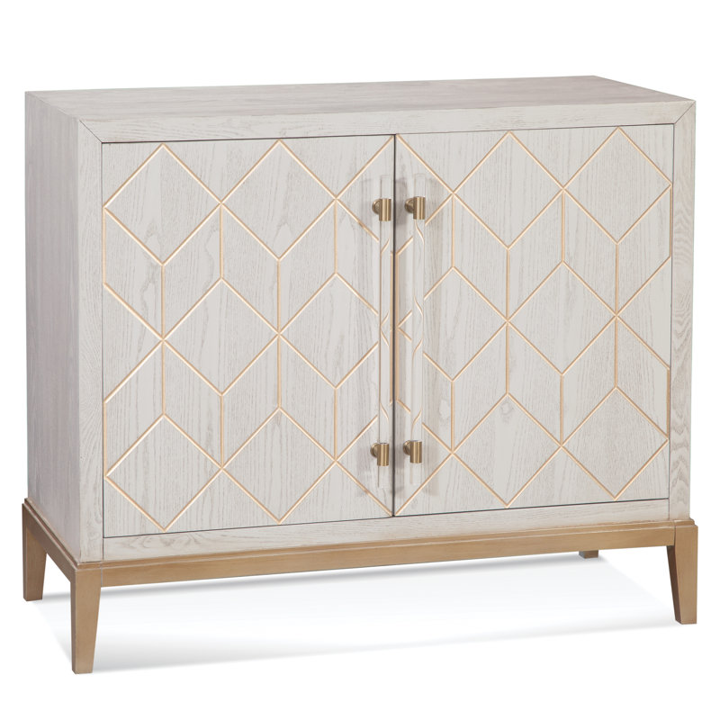 Perrine 1 -Drawer Accent Cabinet, White/Gold