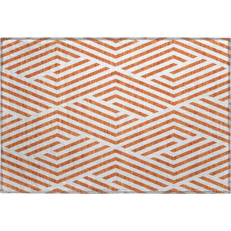 Premium Machine Washable Cerrito AMF550 Paprika Rug, Rectangle 1'8" x 2'6"
