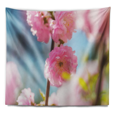 Tapisserie Amandier fleurs roses