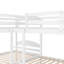 Lit simple superposé en L avec lit gigogne - blanc. Fabrication en bois massif. Polyvalent pour le divertissement familial. 6 ans et plus. Pas de boîte à ressorts. Lit gigogne blanc 300 lb Structure solide. Extra
