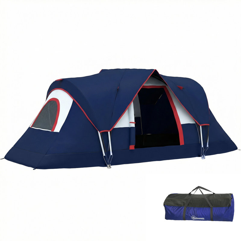 5 Person Tent, Navy Blue/Red/White