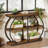 41.3" Industrial Console Table, 3-Tier Entryway Table with Arched Metal Frame, Rustic Brown Narrow Sofa Accent Table with Storage for Living Room, Hallway