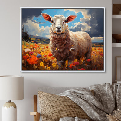 Sheep Vibrant Meadows - reproduction sur toile