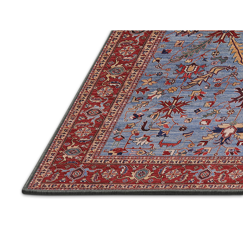 Tapis oriental bleu / rouge, Rectangle 6 pi x 9 pi
