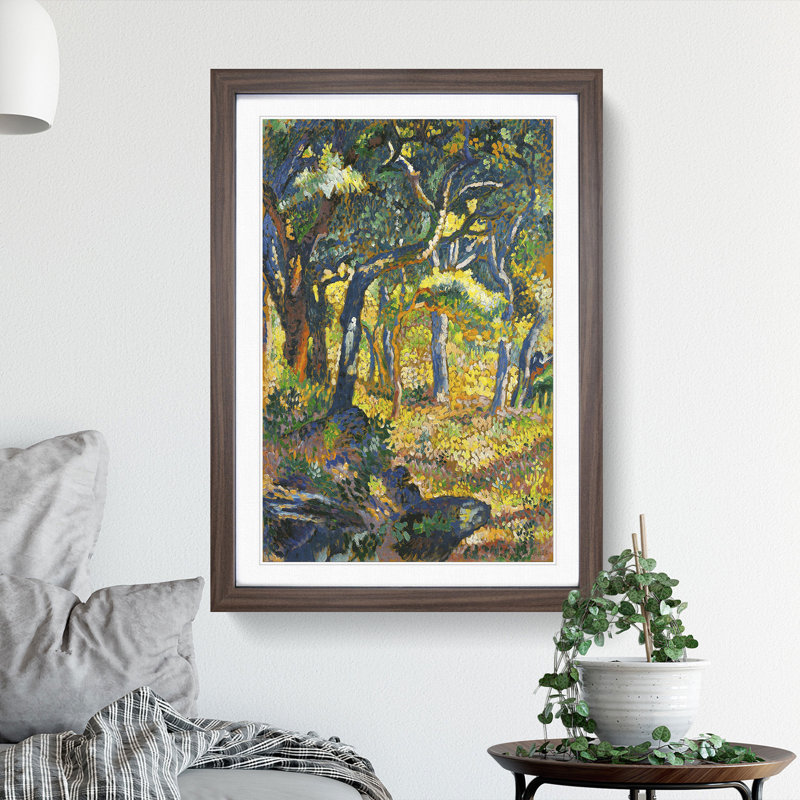 A Clearing in Provence by Henri-Edmond Cross - Picture Frame Painting, Walnut, 65cm H x 48cm W x 2cm D