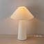 Lampe de table en céramique 18 po Novogratz X Globe, crème mat, abat-jour en tissu effilé blanc cassé, interrupteur à bascule en ligne, cordon transparent de 5 pi, bureau personnel, bureau, salon-471154280