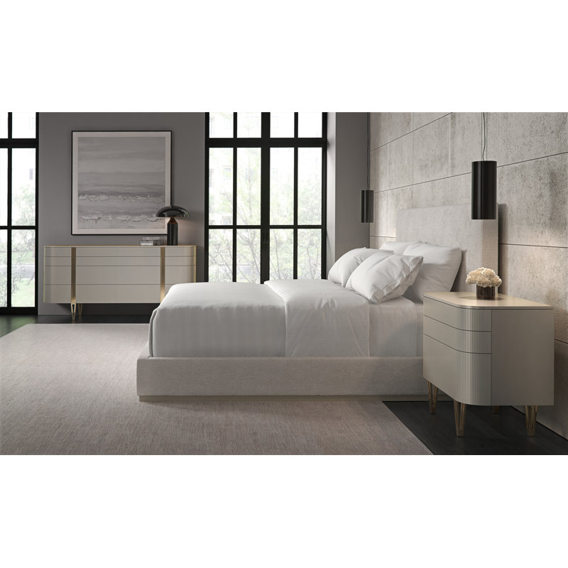 Boutique Upholstered Bed, Cream, Queen