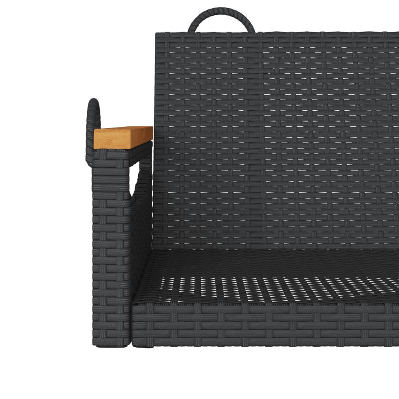 Banc pivotant en polyester 42,9 po x 24,4 po x 15,7 po Ebern Designs, Noir, noir, noir, noir
