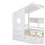 Structure de lit blanc pour lit double avec lit gigogne et tablettes de rangement, maisonnette en bois massif pour enfants-702916092