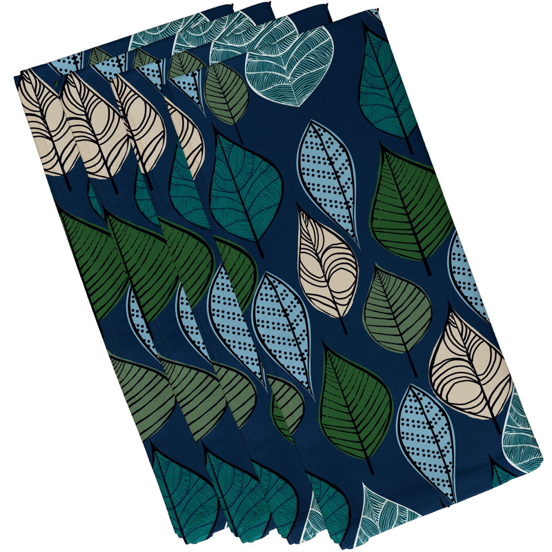 Zeman Polyester Floral Square Napkin, Blue