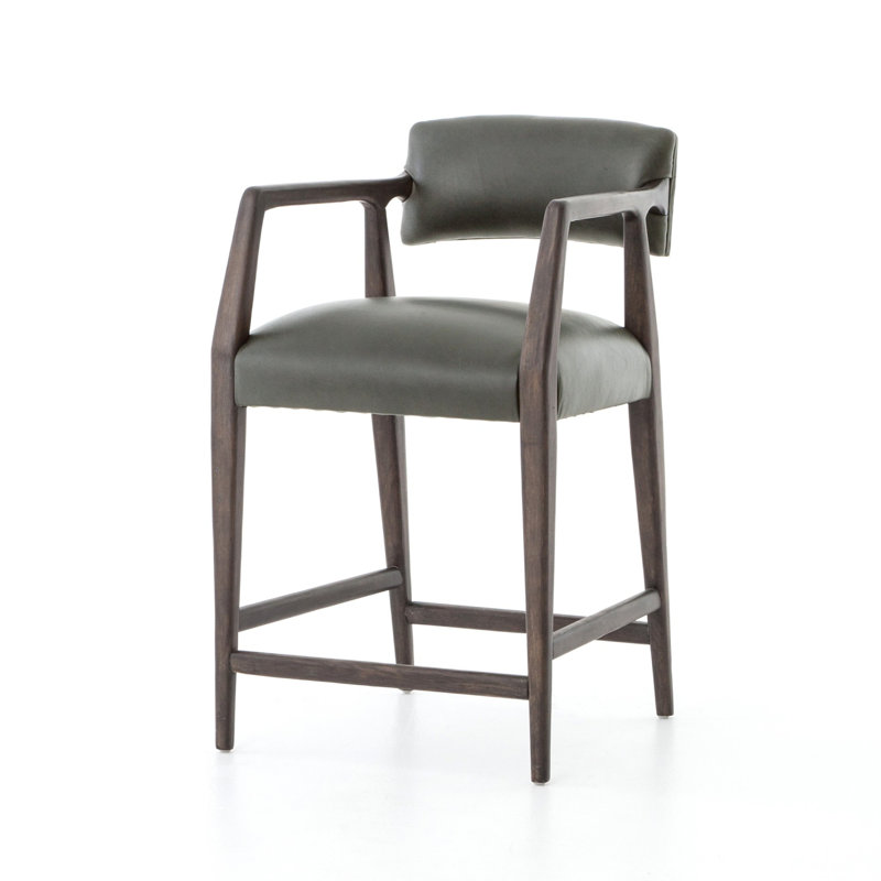 Tyler Upholstered Stool with Solid Wood Frame, Counter Stool (26.38" Seat Height)