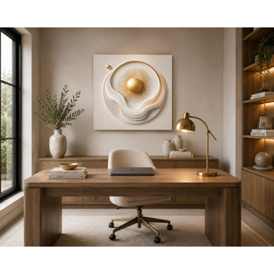 Luminous Horizon - Abstract Sunburst Circle Wall Art