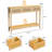 Bohemian Style 51'' Natural Wood Color 2-Layer 3-Drawer MDF Wicker Surface Entryway Table