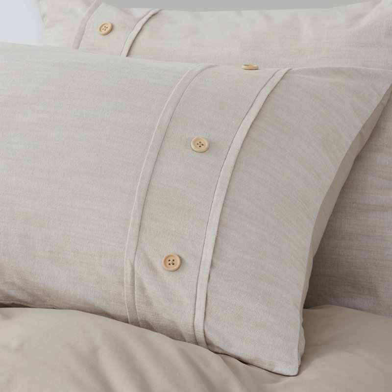 Button Closure Bedding - Organic Cotton, Full/Queen Cotton Comforter Natural, Secure Insert,